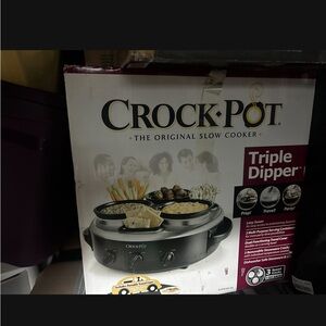 Crock-Pot Triple Dipper Electric Fondue & Dip Warmer - Black